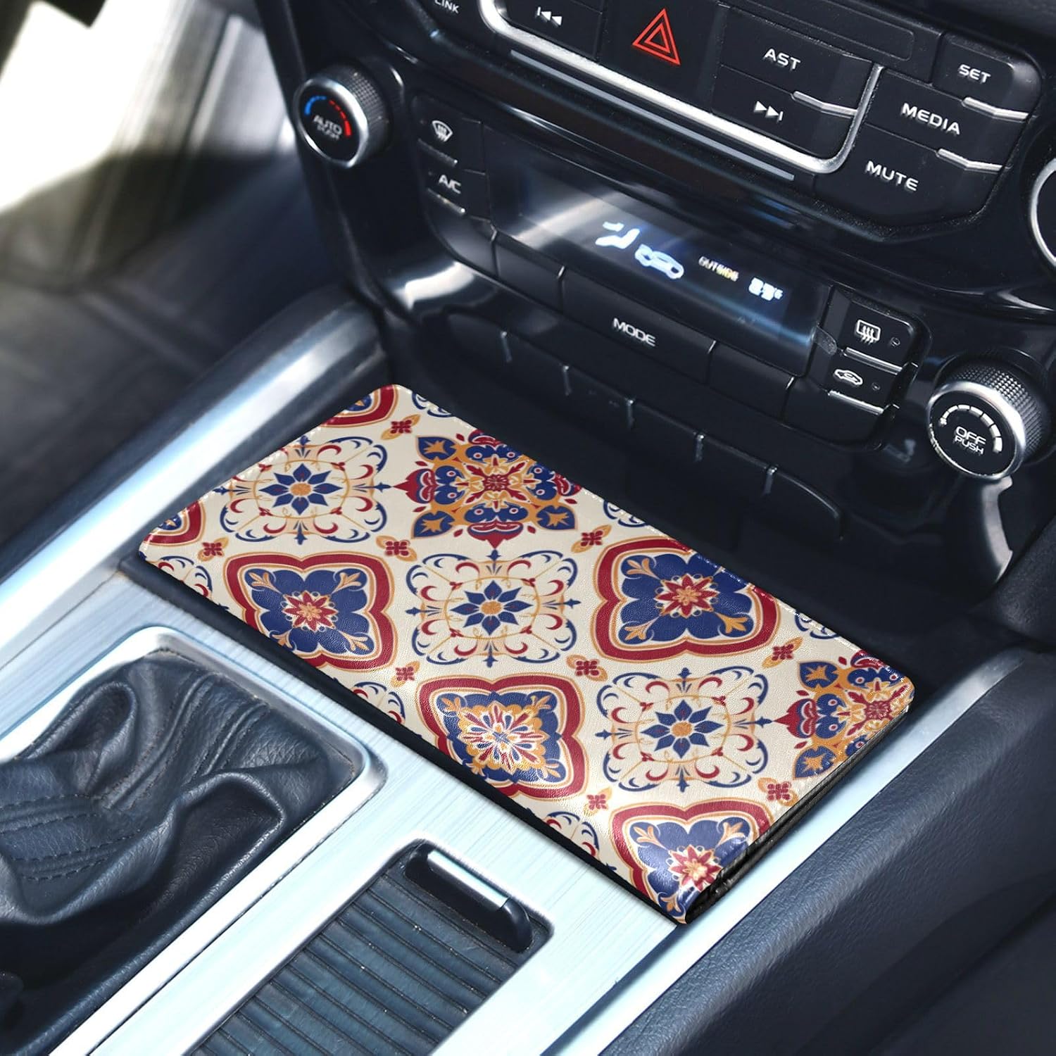 Bohemian Style Premium Leather Car Registration and Insurance Holder Auto Truck Comparment Accessories Case for Essential Document, Driver License, Cards image 5
