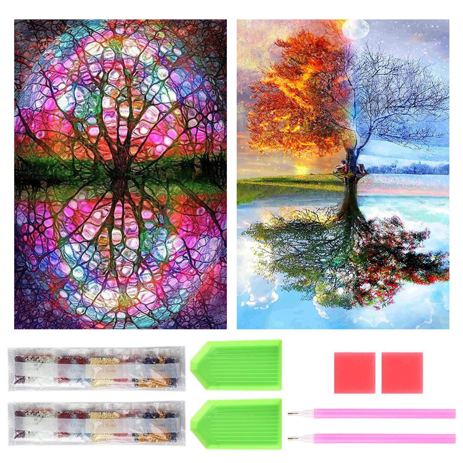 Amazon | サムコス ダイヤモンドアート キット ダイヤモンドの絵画 2個 