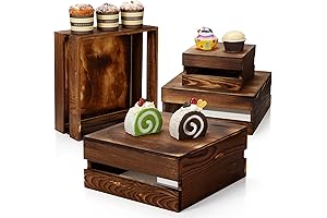 Sieral 4 Pieces Wooden Risers for Display Decorative