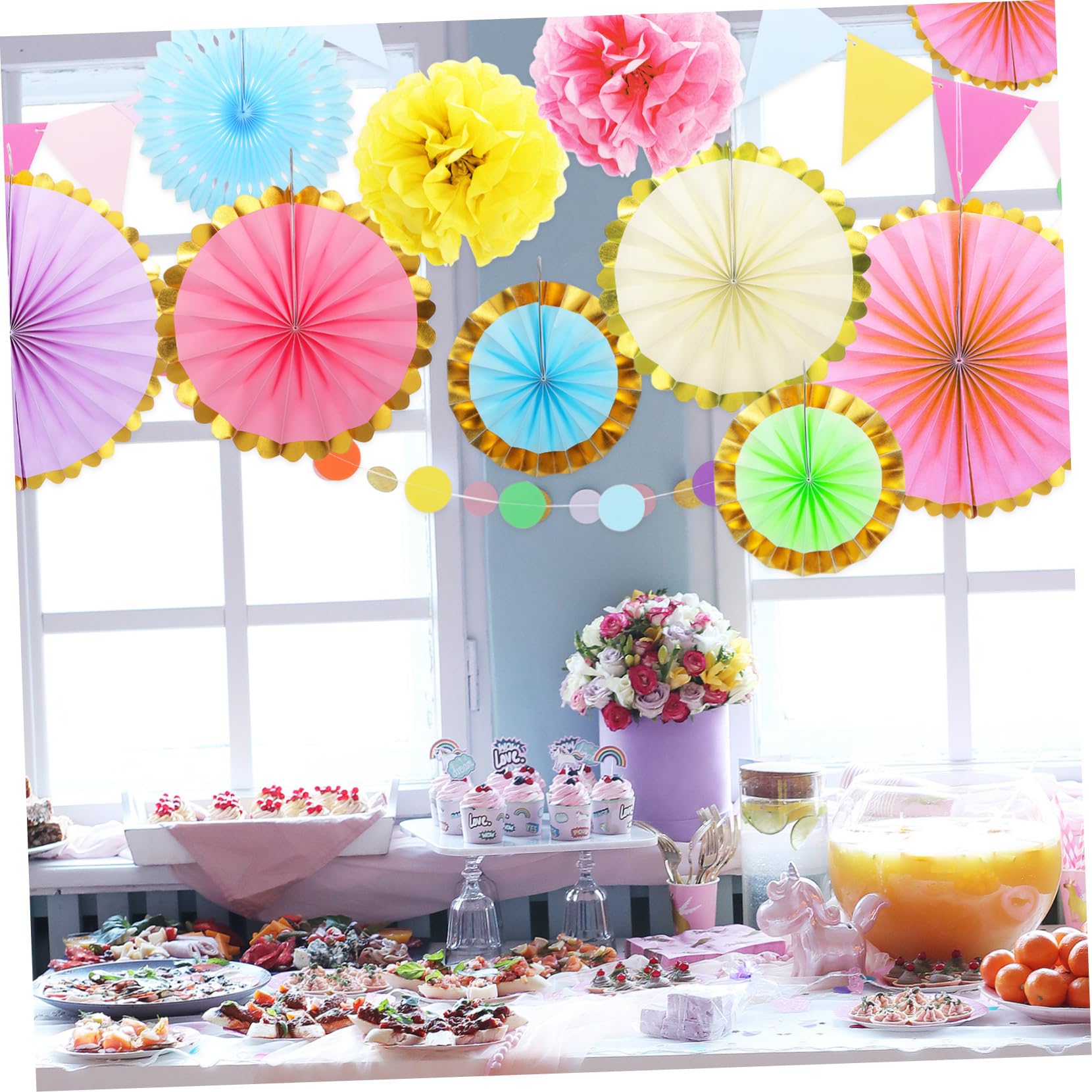 Toyvian Set di Decorazioni in Carta Pastello per Feste e Compleanni