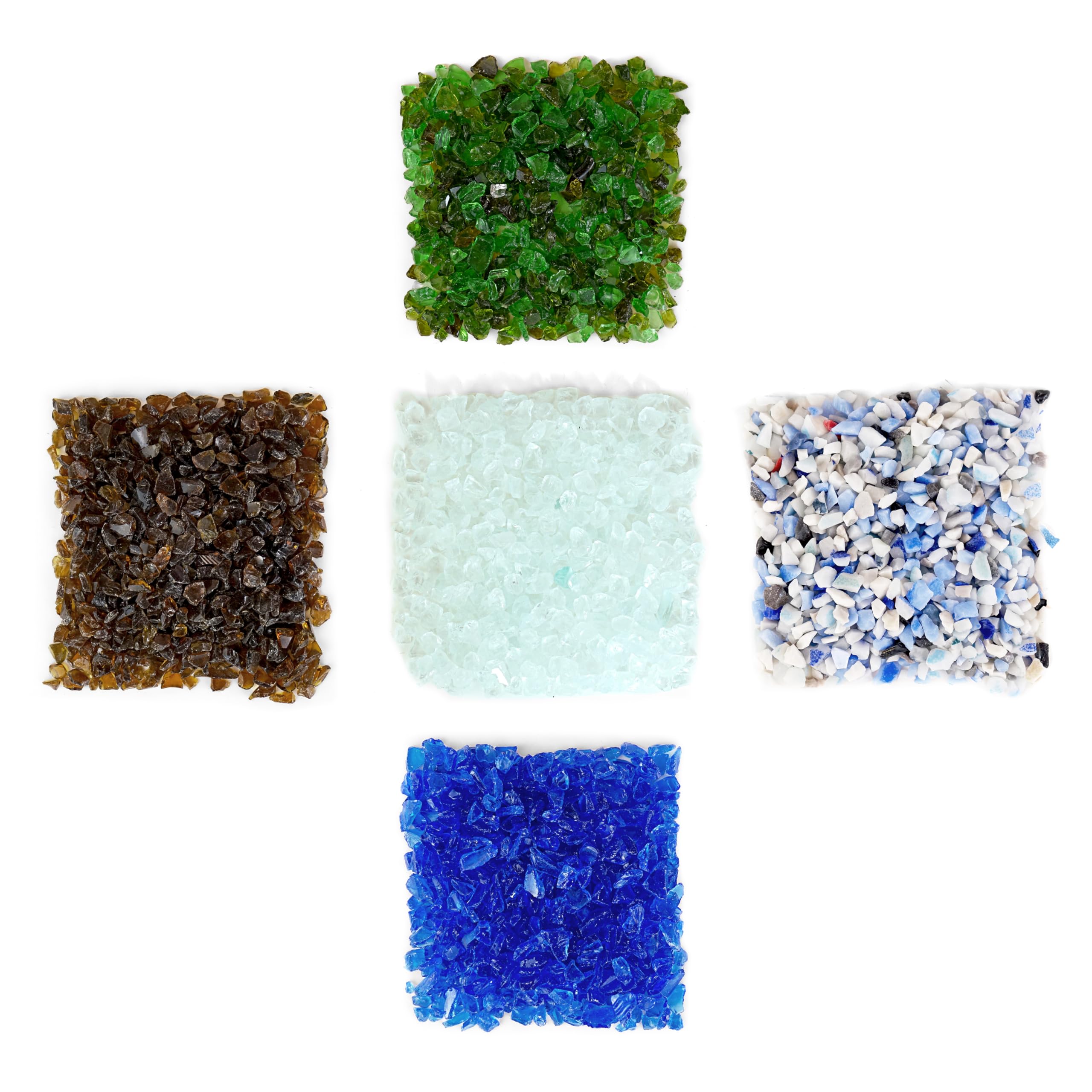 Verre Pilé Multicolore 1,8 kg - Vitres Pilé - Verre Brise - Vitres Brise - Cristaux Pilé - Cristaux Écrasé pour Artisanat (4-8 mm) (Multicolore)