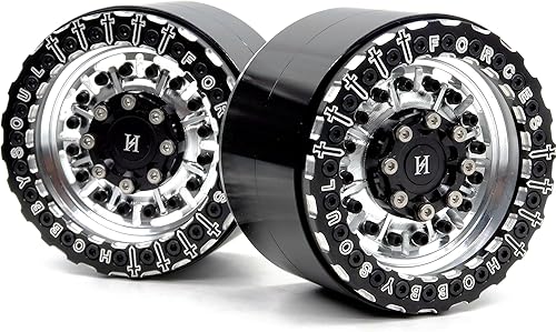 Hobbysoul 2 ruedas RC 2.2 Beadlock 2.2 llantas hexagonales de 0.472in, color dorado y azul, apto para RC Mud Crawler Off Road Truck SCX10 Capra Ryft