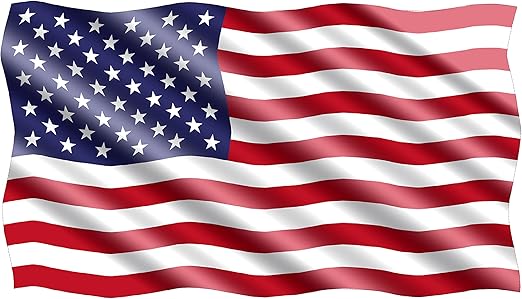 Rogue River Tactical American USA Flag Sticker Patriotic Waving United States Auto Car Decal Window Bumper US Military (3x5 Inch)