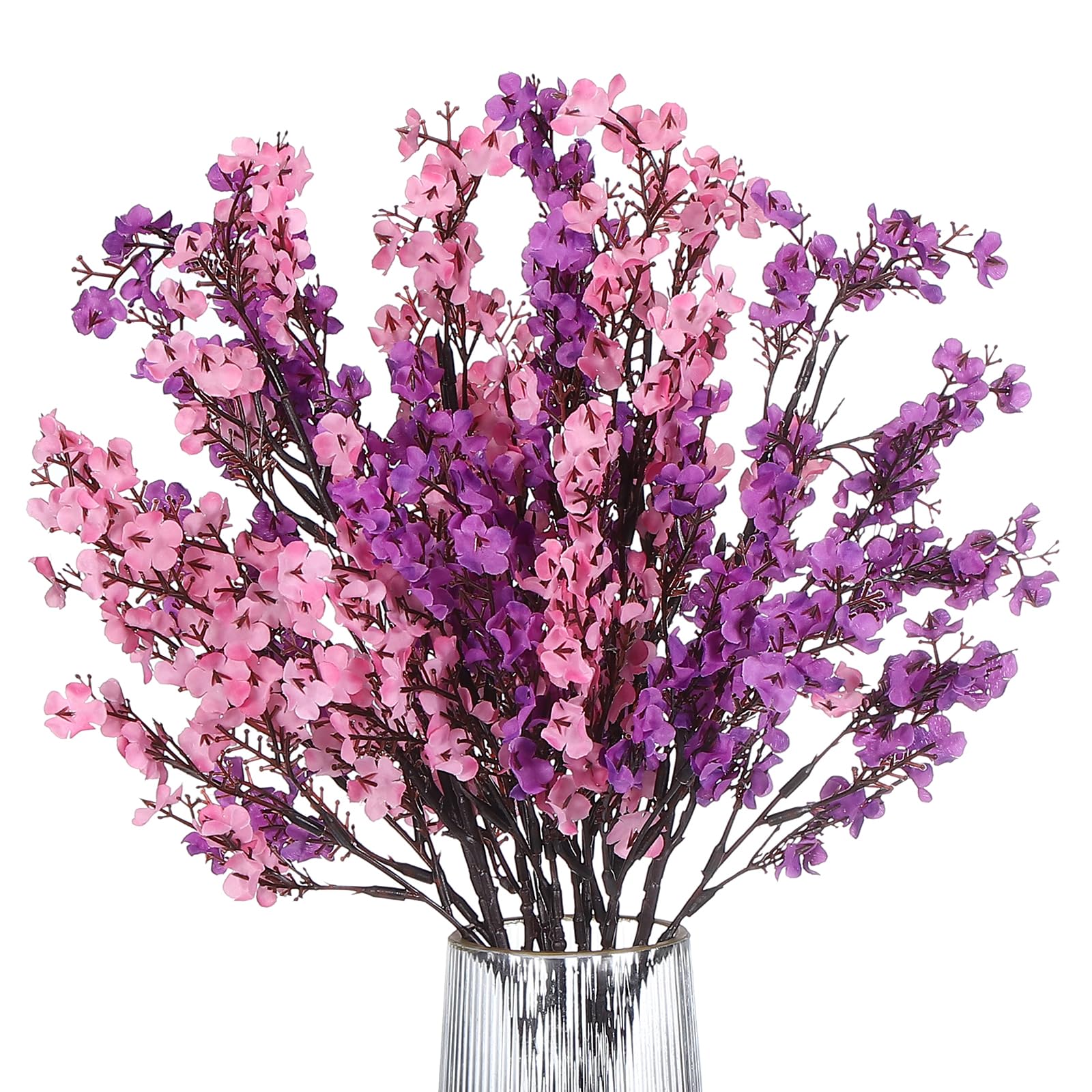 PATIKIL Flores Artificiales, 6 Piezas Flores Falsas Europeas DIY Ramo Floral Falso para Decoración De Hogar Jardín Cocina Boda Fiesta Decoración Morado/Rosa