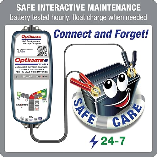 Miniatura 6 de Optimate 6 AmpMatic - Cargador de batería automotriz de alto rendimiento y mantenedor para baterías AGM premium de ciclo profundo (TM-361)