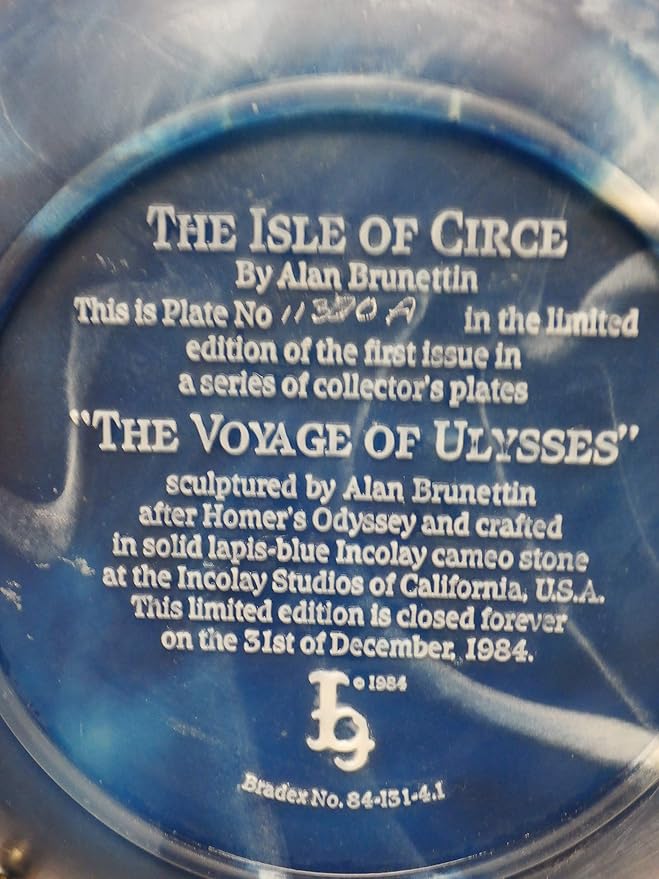 Amazon Com Bradford Exchange Incolay Cameo Collector Plate The Voyage Of Ulysses The Isle Of Circe By Alan Brunettin Cp526 Home Kitchen