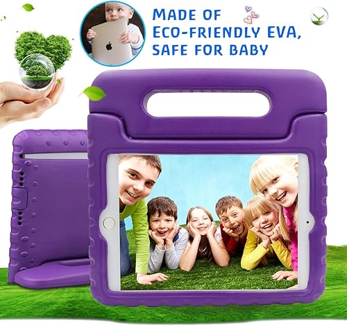 Miniatura 6 de LEFON Funda para iPad Mini a prueba de golpes, con asa convertible, ligera, súper protectora, para Apple iPad Mini 3 generaciónMini 2Mini 1 (morado)