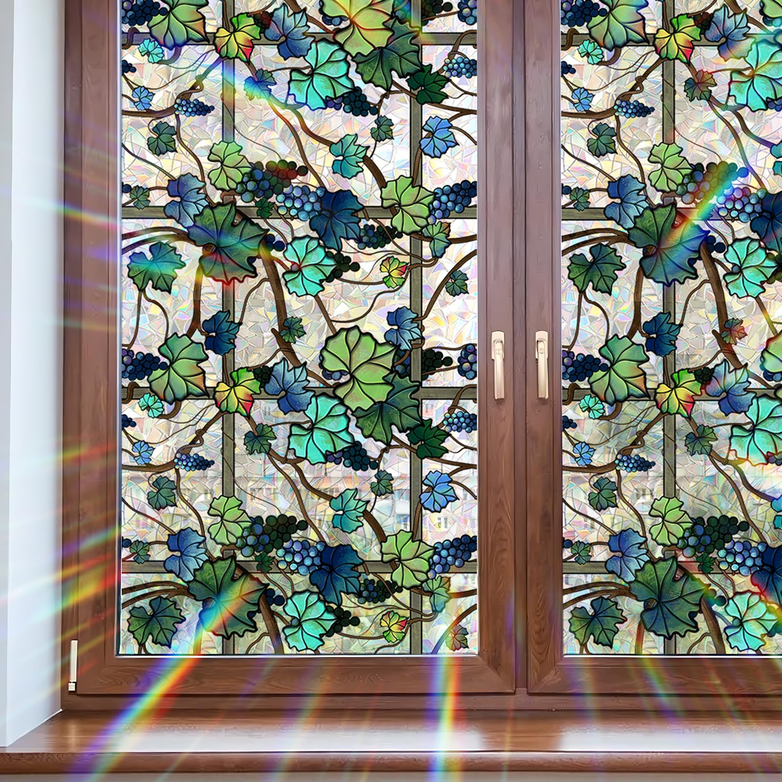 Tanlaby Fensterbilder Blumen Fensteraufkleber Frühling Sommer Schmetterlinge