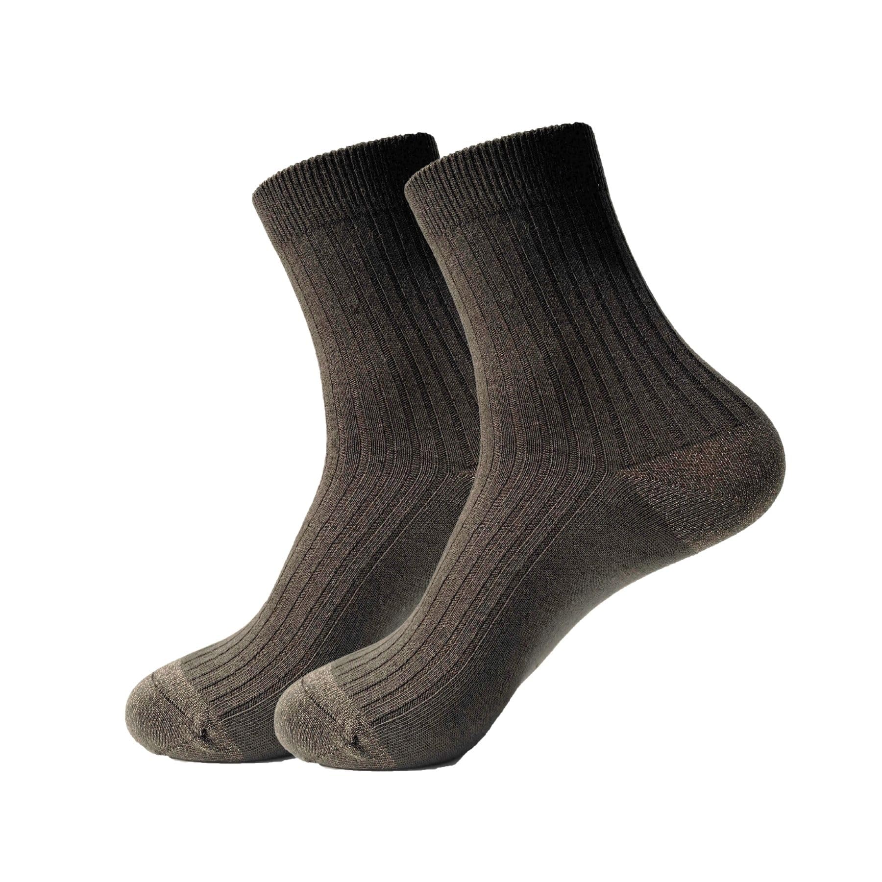Calcetines de fibra plateada, cómodos, con control de olores y absorben la humedad para oficina, viajes y uso diario (1 par)
