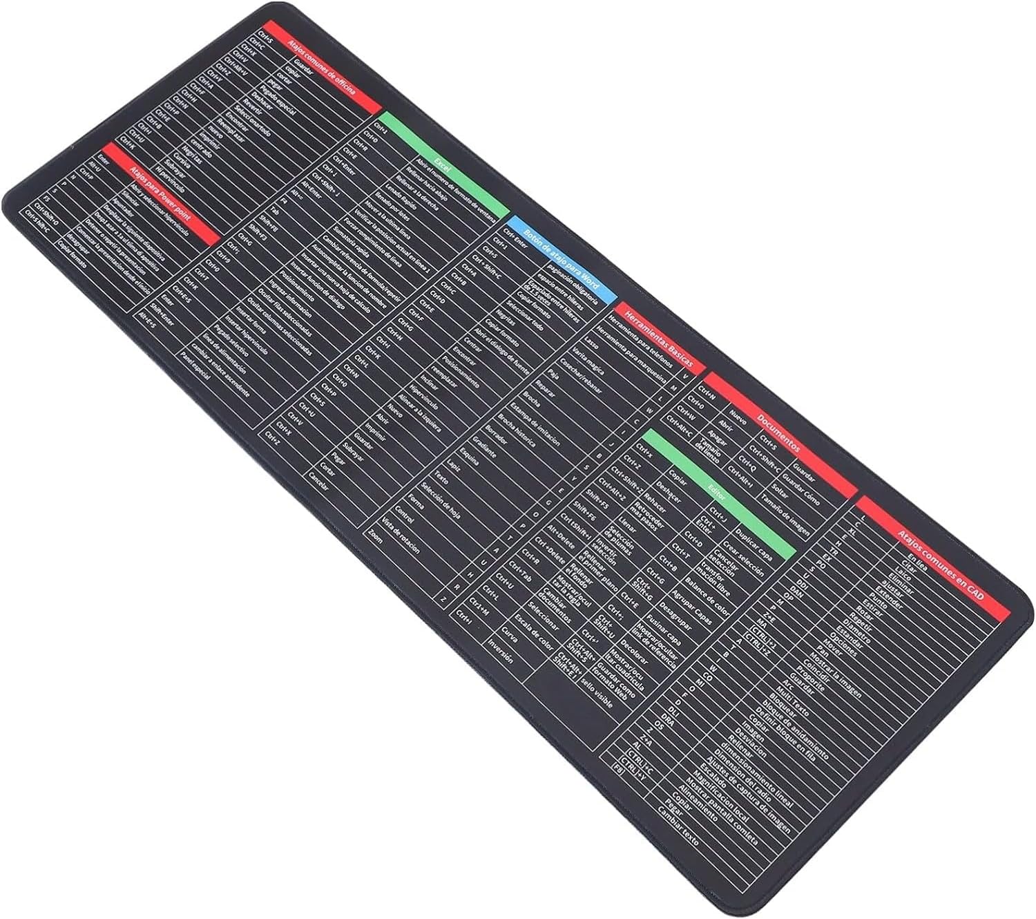 - Shortcut Keyboard Mouse Pad – Multi-Function Desk Pad with Integrated Keyboard Shortcuts for Productivity