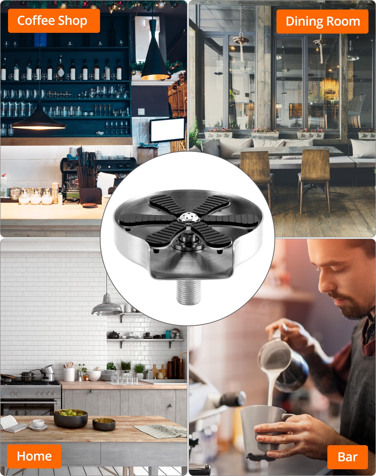 QWORK® Lavabicchieri Lavandino, in acciaio inossidabile 304, Rondella di vetro automatica, Lavatazzine, Sciacquatrice di vetro, per lavello da cucina, Bar