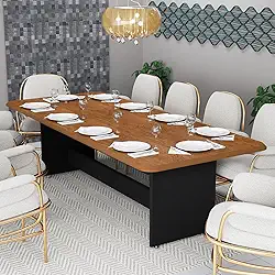 Mesa de Jantar Retangular em MDF Grande 8 Lugares Design Moderno