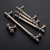 Vista 6 de Asidrama Paquete de 10 manijas de gabinete de cocina de latón cepillado envejecido de 3 pulgadas (2.992 in), tiradores de gabinete, accesorios