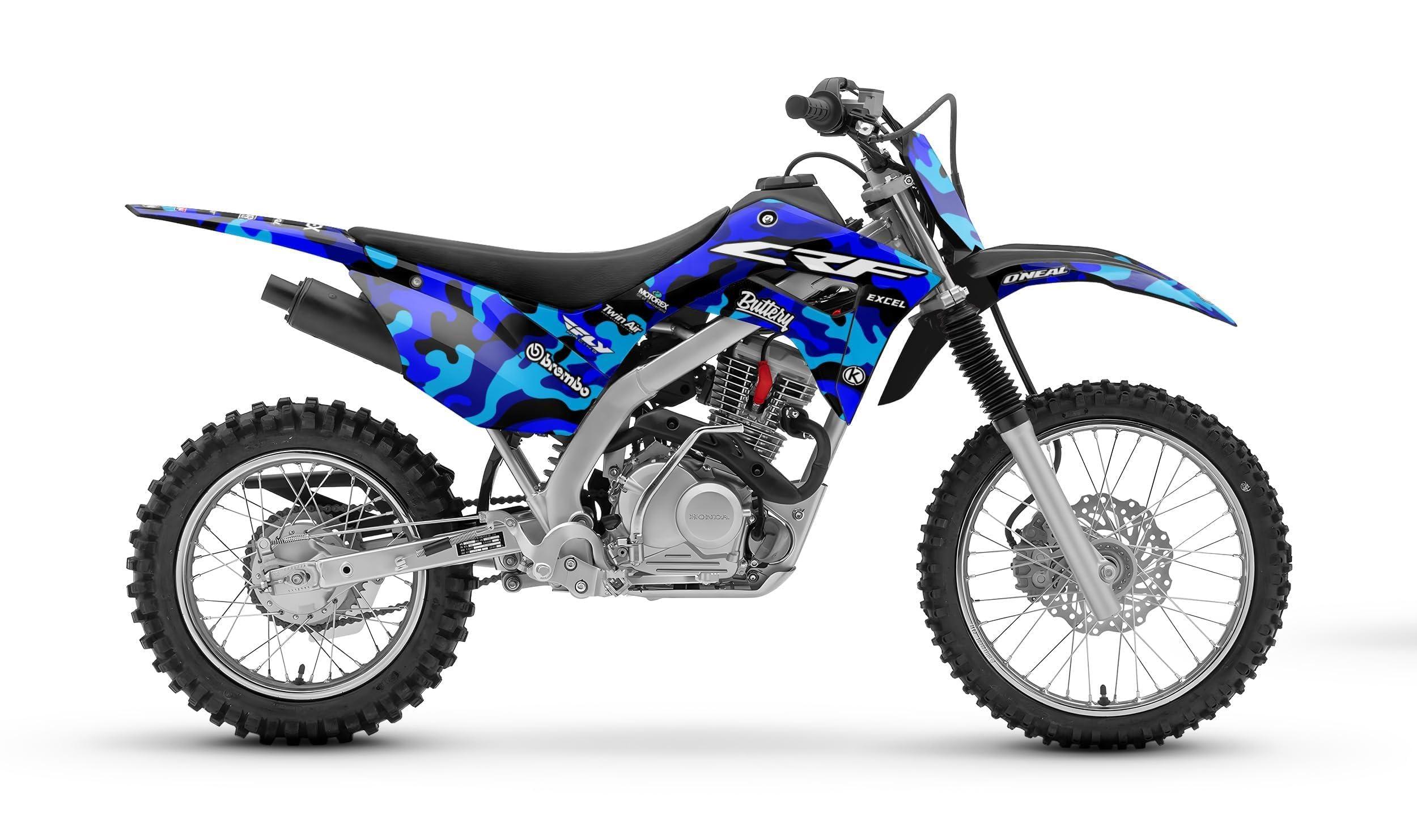 Dirt Bike Graphics Kit For Honda CRF125F (2019-2024) - Red Prime Series, 9 Mil Thickness, No Plastics Included