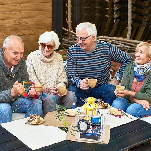 Miniatura 7 de Soldering Project Kit, Icstation FM Radio Kit with Rechargeable Battery Soldering Practice DIY Radio Kits FM 76-108MHz with Headphone Jack LCD