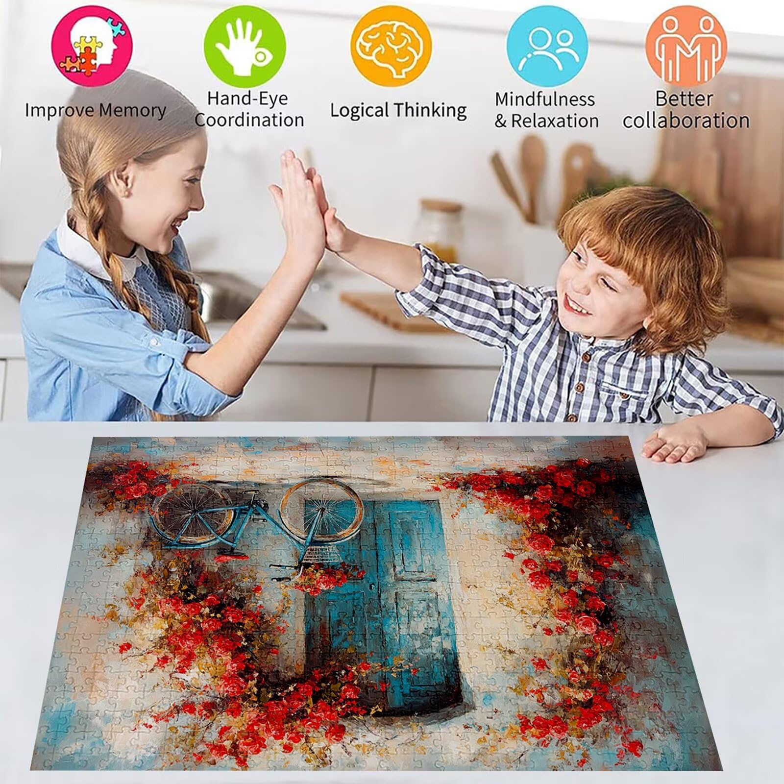 Puzzle 3000 elementów puzzle rowerowe dla dorosłych różowe 122 x 81 cm Unikalne rzemiosło klasyczne 3D drewniana układanka do rodzinnych gier aktywnych, układanka do samodzielnego wykonania nawet do