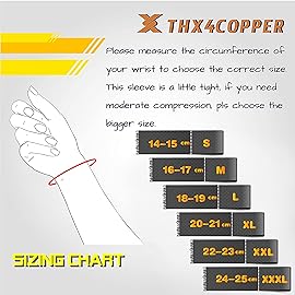THX4COPPER Compression Wrist Sleeve-Copper Infused Wrist Support for Men &Women-Improve Circulation and Recovery(1 Pair)