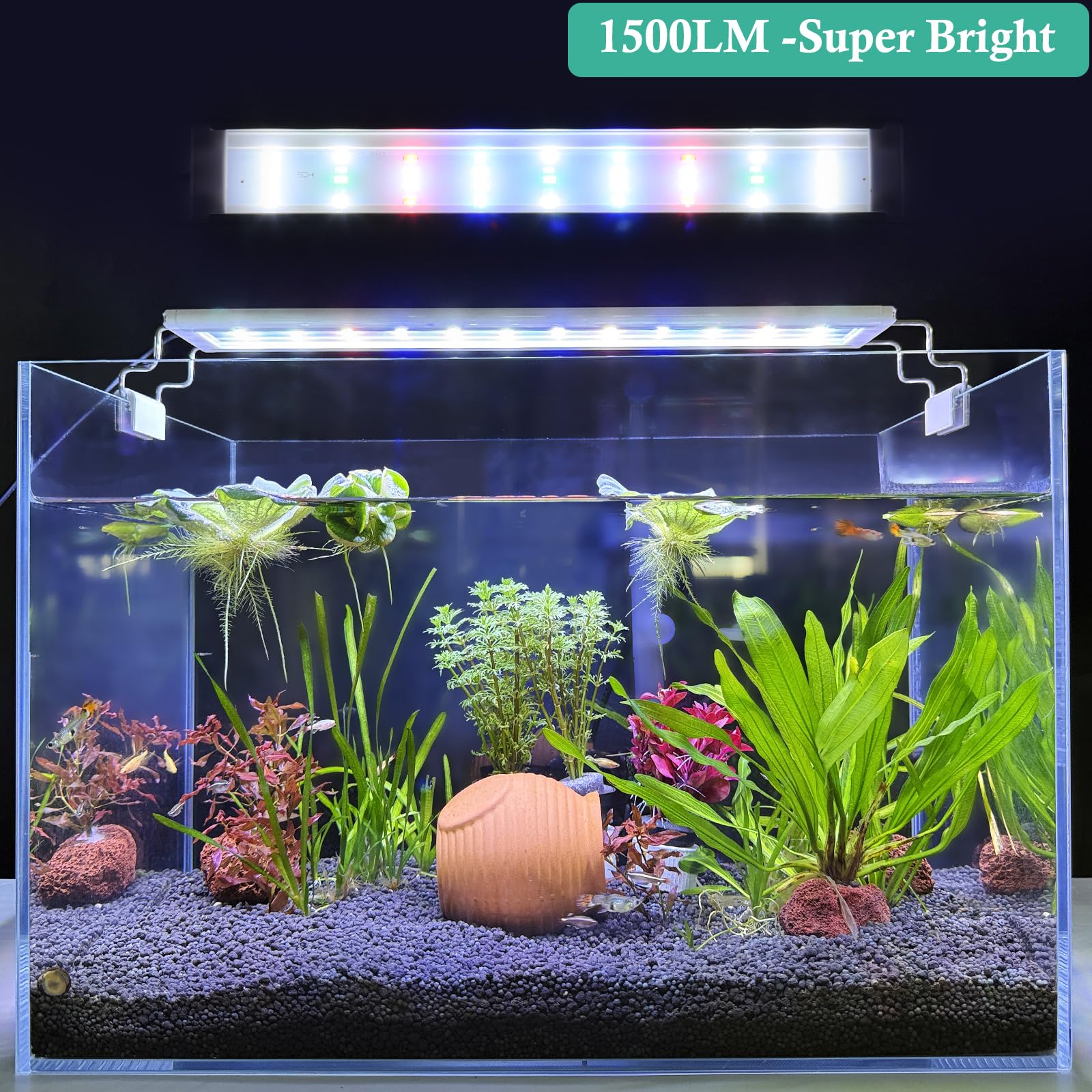 HITOP Full Spectrum LED Aquarium Light – 12” 16” 24” 32” Classic Fish Tank Light with RGB LEDs, with Timer and Stable Extendable Brackets (12-20in) - image 6