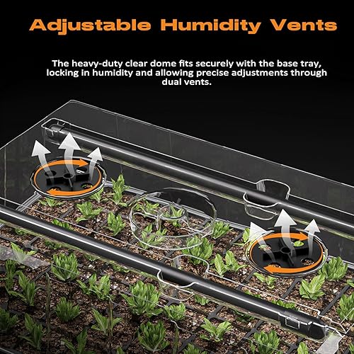 Miniatura 6 de Bandeja de inicio de semillas de riego automático de 120 celdas con luz de crecimiento, kit de inicio de semillas con cúpula de humedad de 4.07