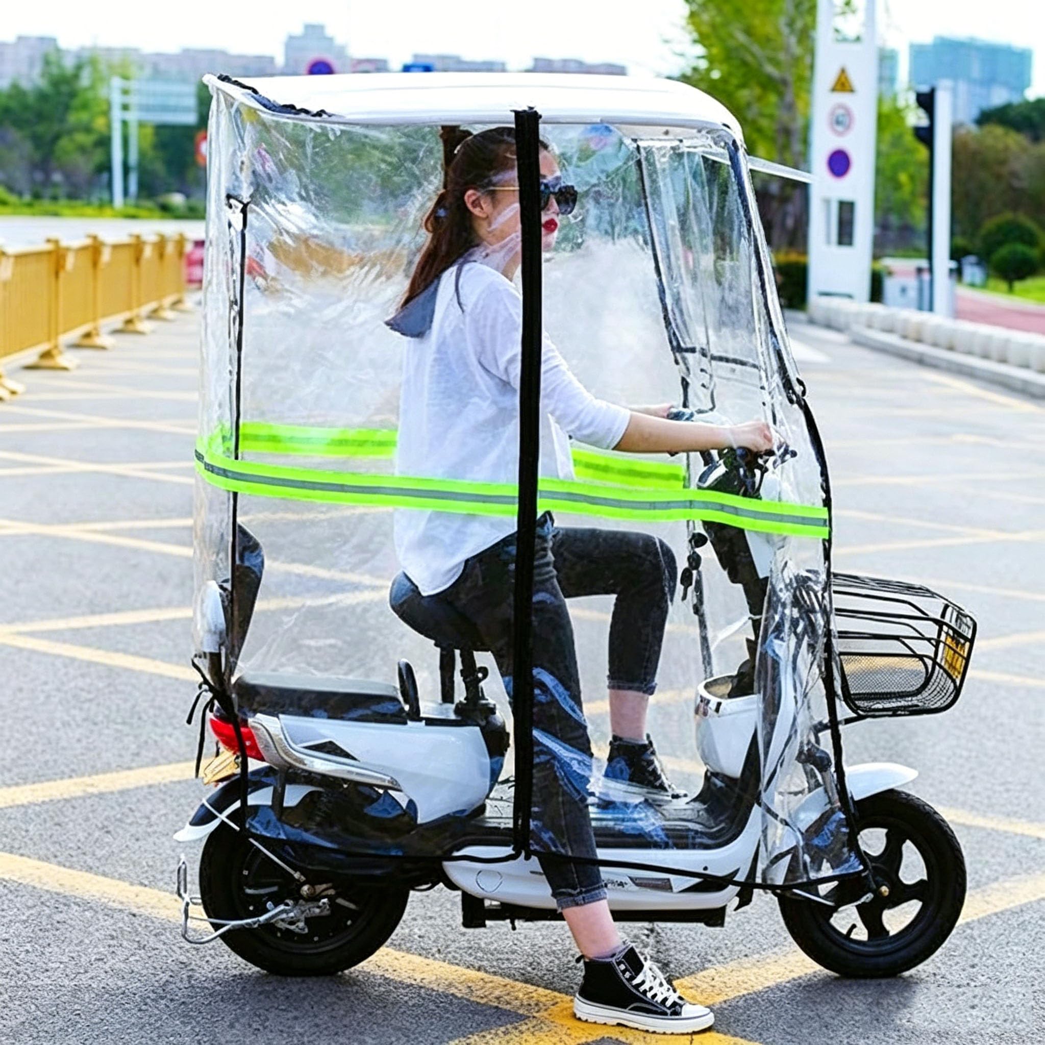 Water-resistant Electric Bike Cover, Fully Enclosed Electric Bike Sun