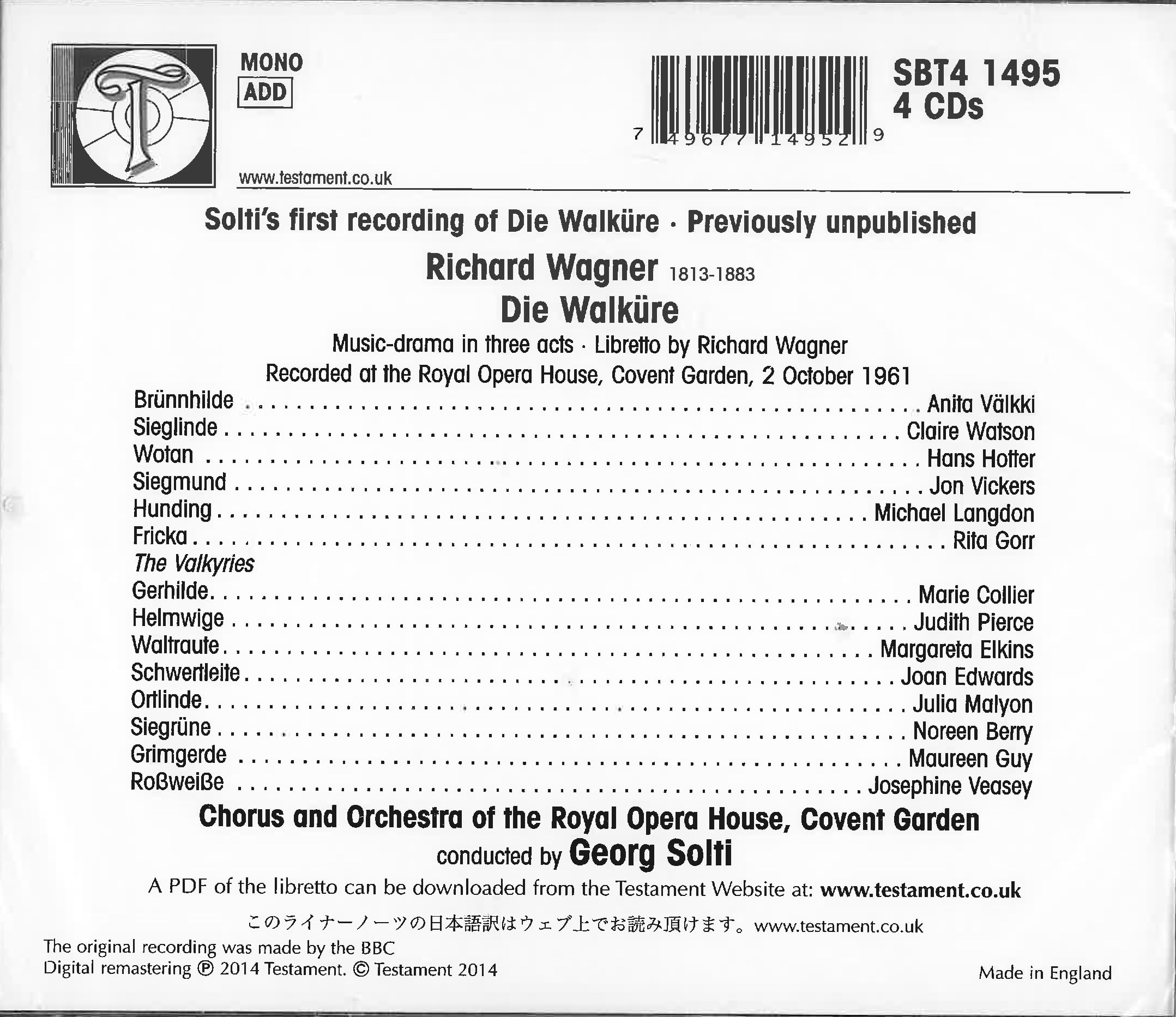 Wagner: Die Walküre (1961)