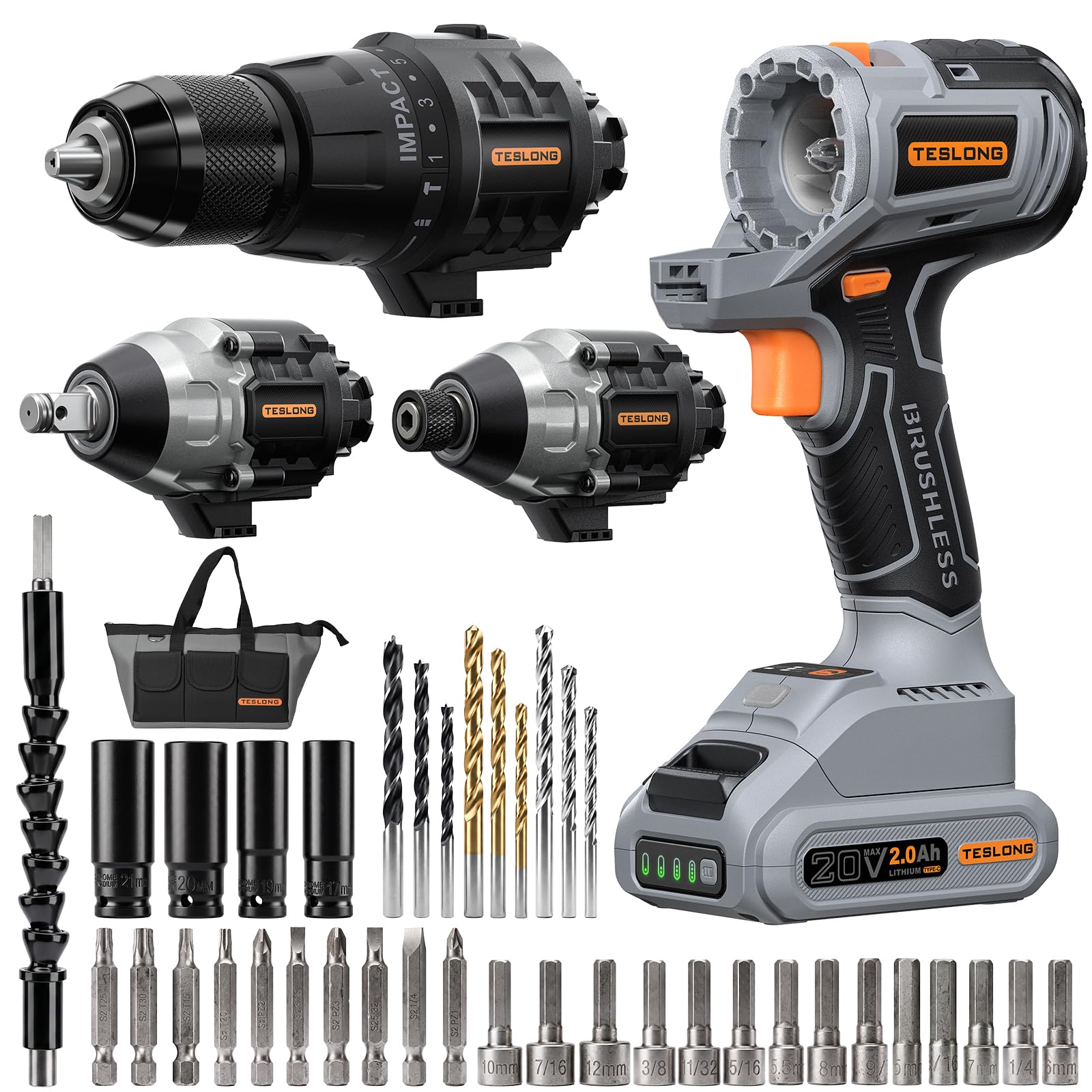 20V MAX 3-in-1 Cordless Tool Kit, Impact Wrench, Drill & Driver