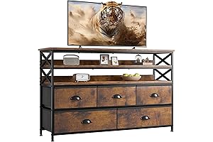 EnHomee Fabric Drawers Dresser TV Stand