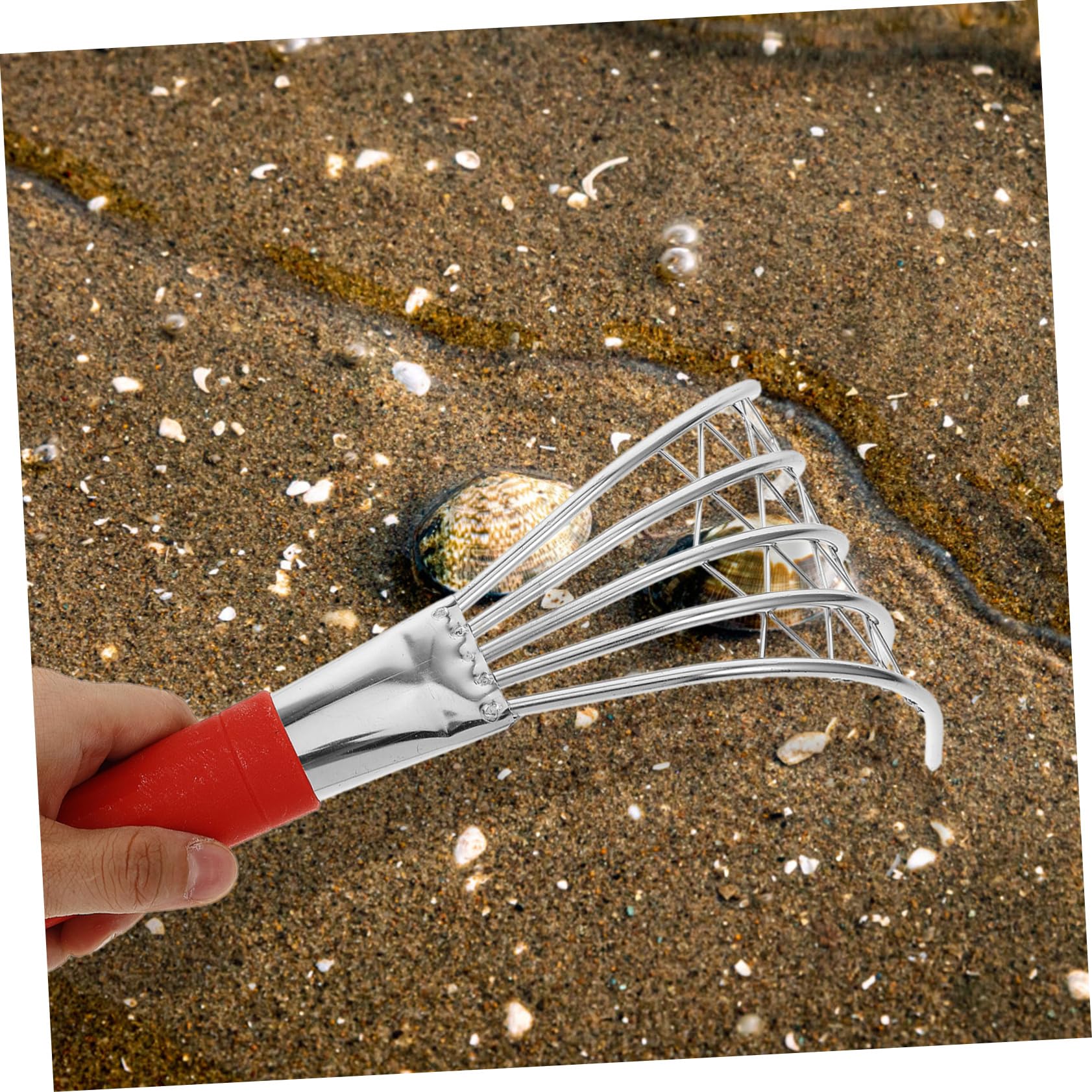 ifundom 4 Stück Muschelrechen für Ergonomischer Rechen mit Fünf Zähnen zum Muscheln und Krabbenfangen Am Strand Handlich und rutschfest