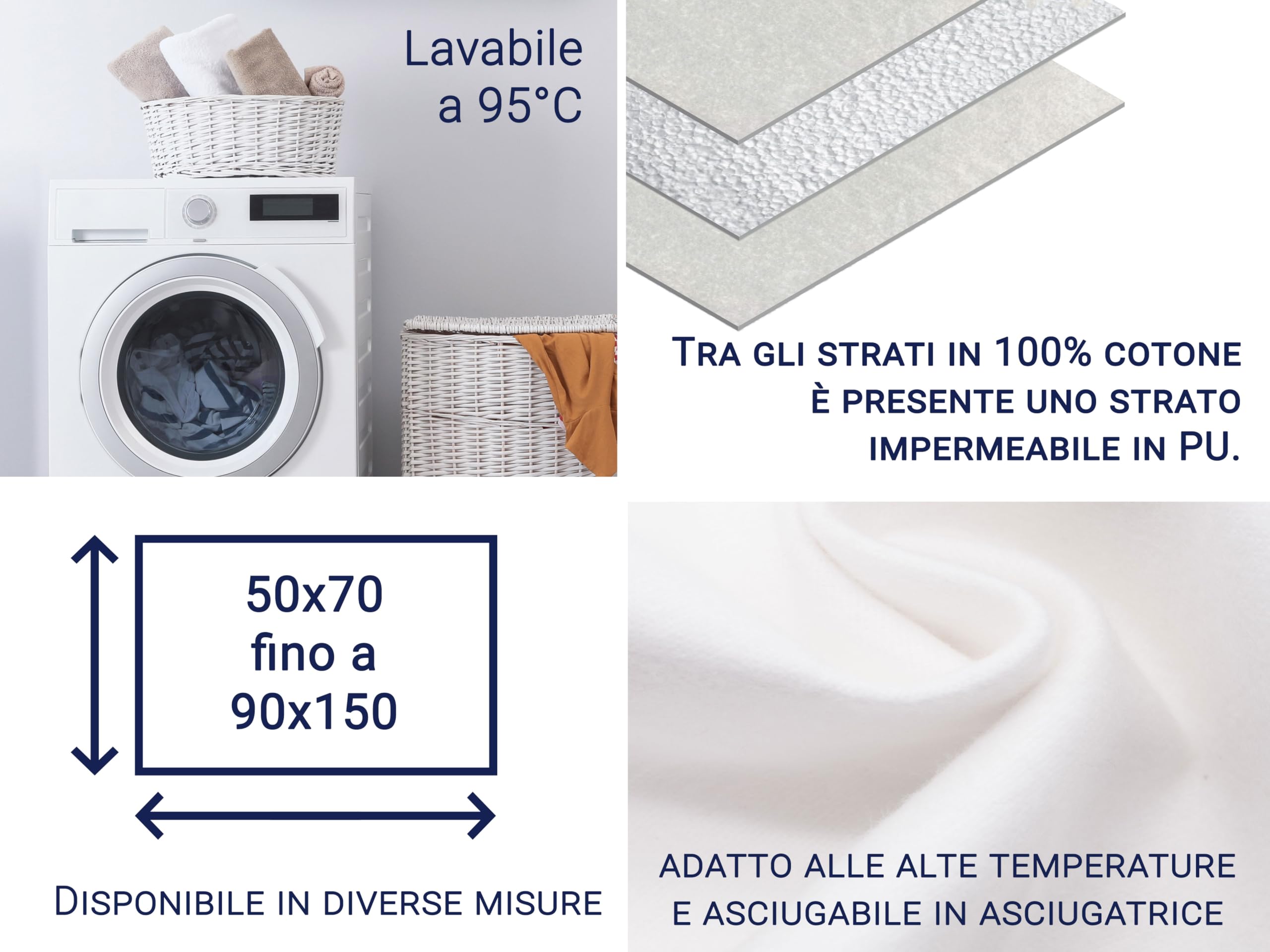 ZOLLNER Coprimaterasso in 90x150 cm - Proteggi materasso impermeabile - lenzuolino per l'incontinenza - lavabile a 95°C - Certificato OEKO-TEX (R) - dallo specialista in cliniche
