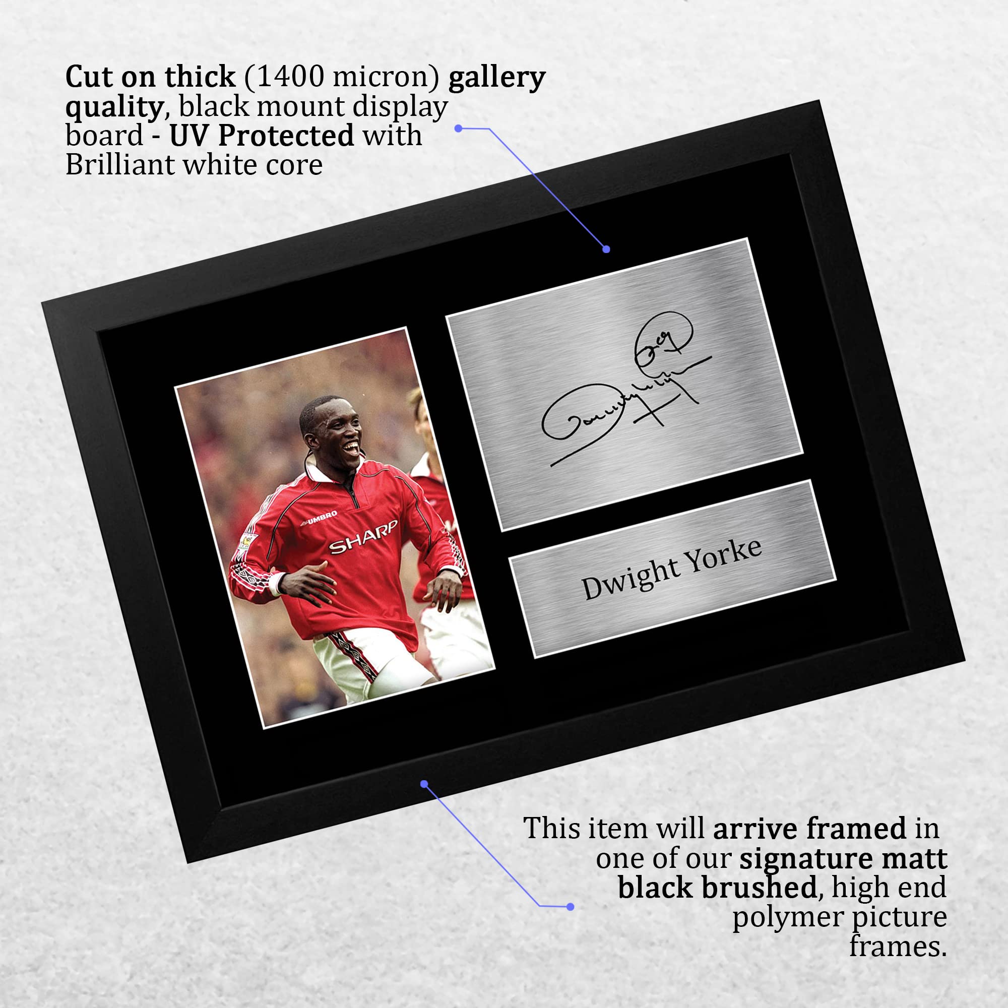 HWC Trading FR A4 Dwight Yorke Gifts Printed Signed Autograph