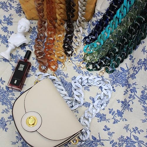 Miniatura 6 de AUMEY Correas de cadena de acrílico para bolso, correa de cadena de repuesto de moda para bolso, bolsos de mano, manualidades, 15.7 pulgadas de cada