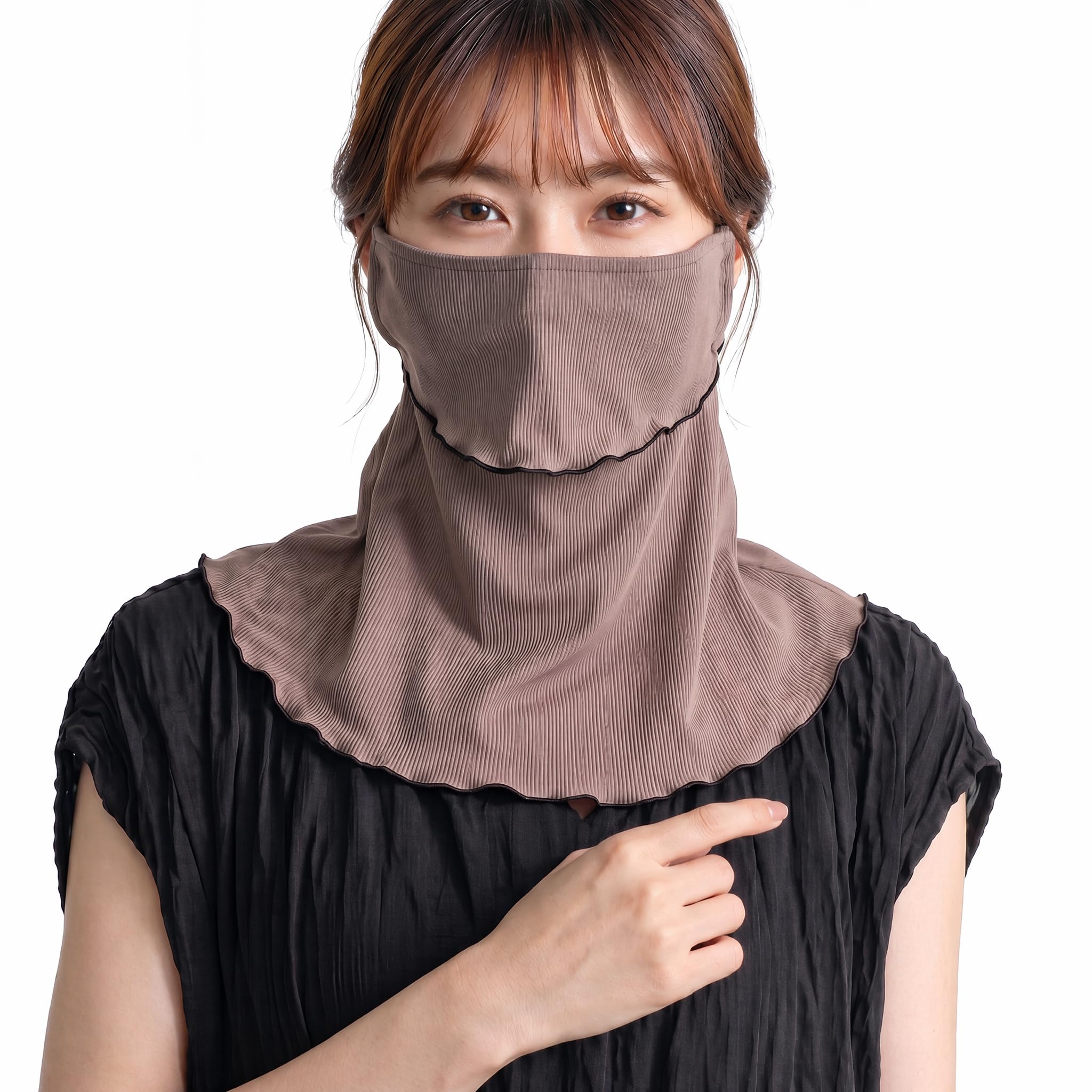 [YOUHA] フェイスカバー uvカット マスク ネックカバー 日焼け防止 接触冷感 息苦しくない メロウ ひんやり 洗える 薄手 暑さ対策 運転 自転車 通勤 散歩 (モカ)