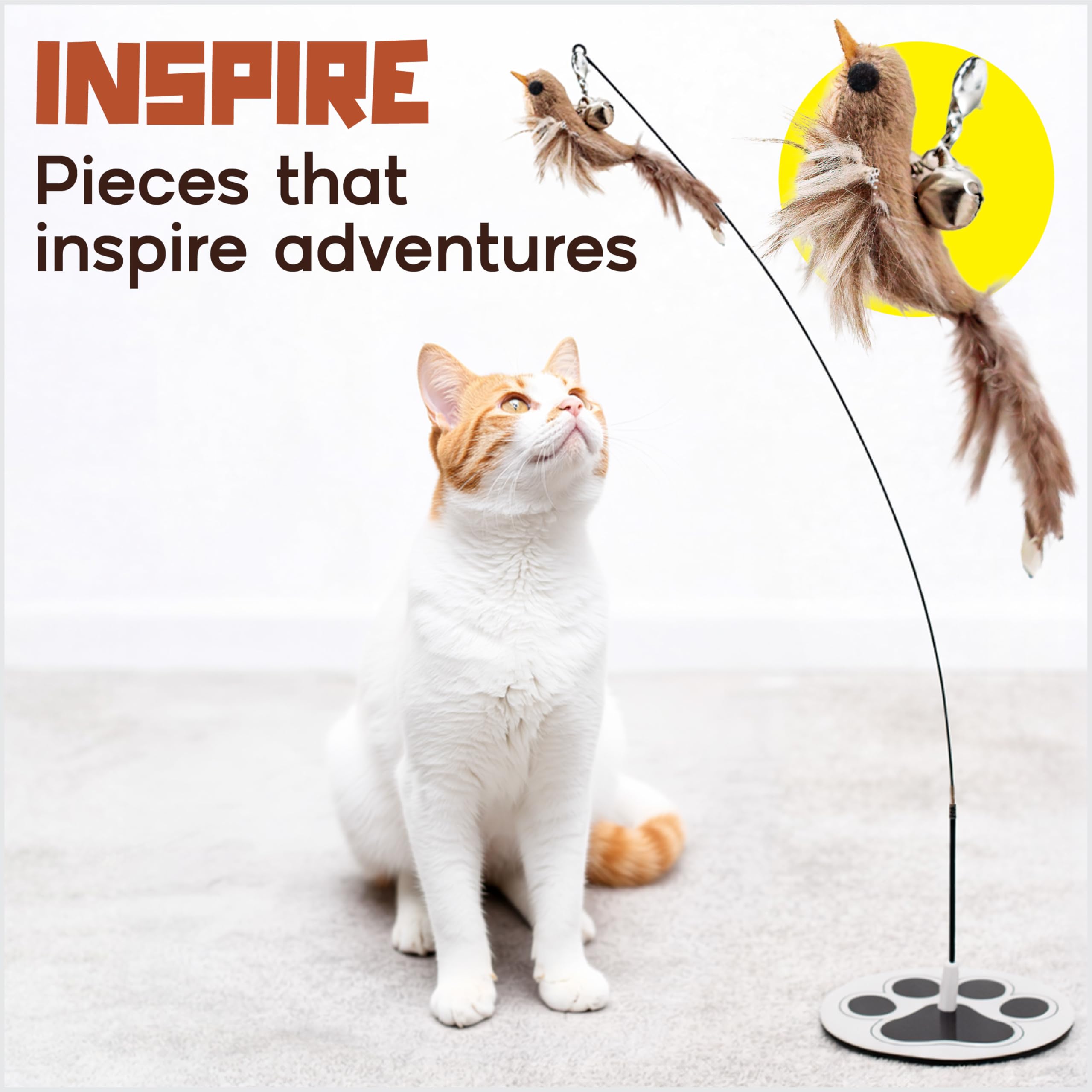 Whisker Wonders Lot de 5 jouets pour chat avec base solide