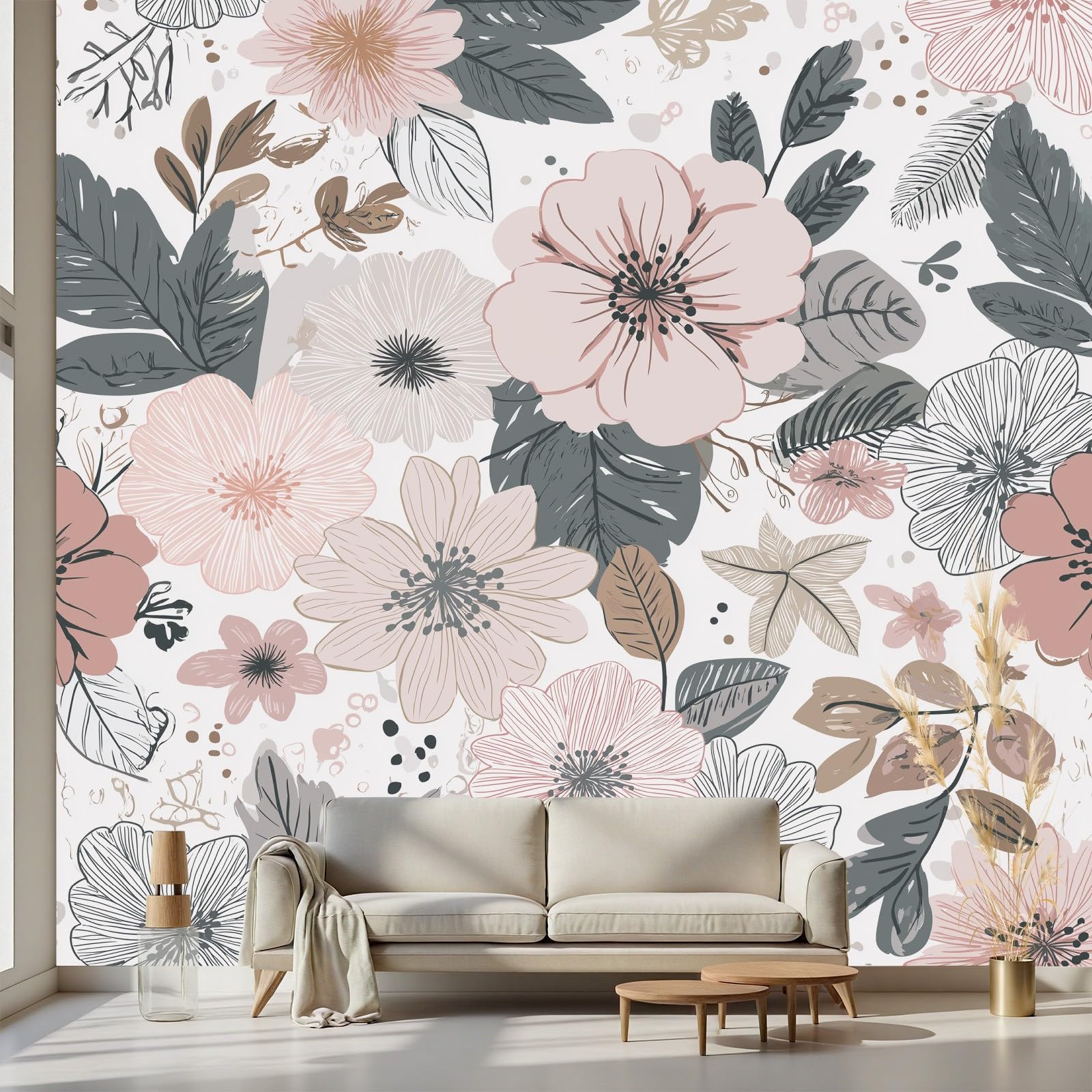 Blumen Tapete Selbstklebende Tapeteblumen 350x256 cm