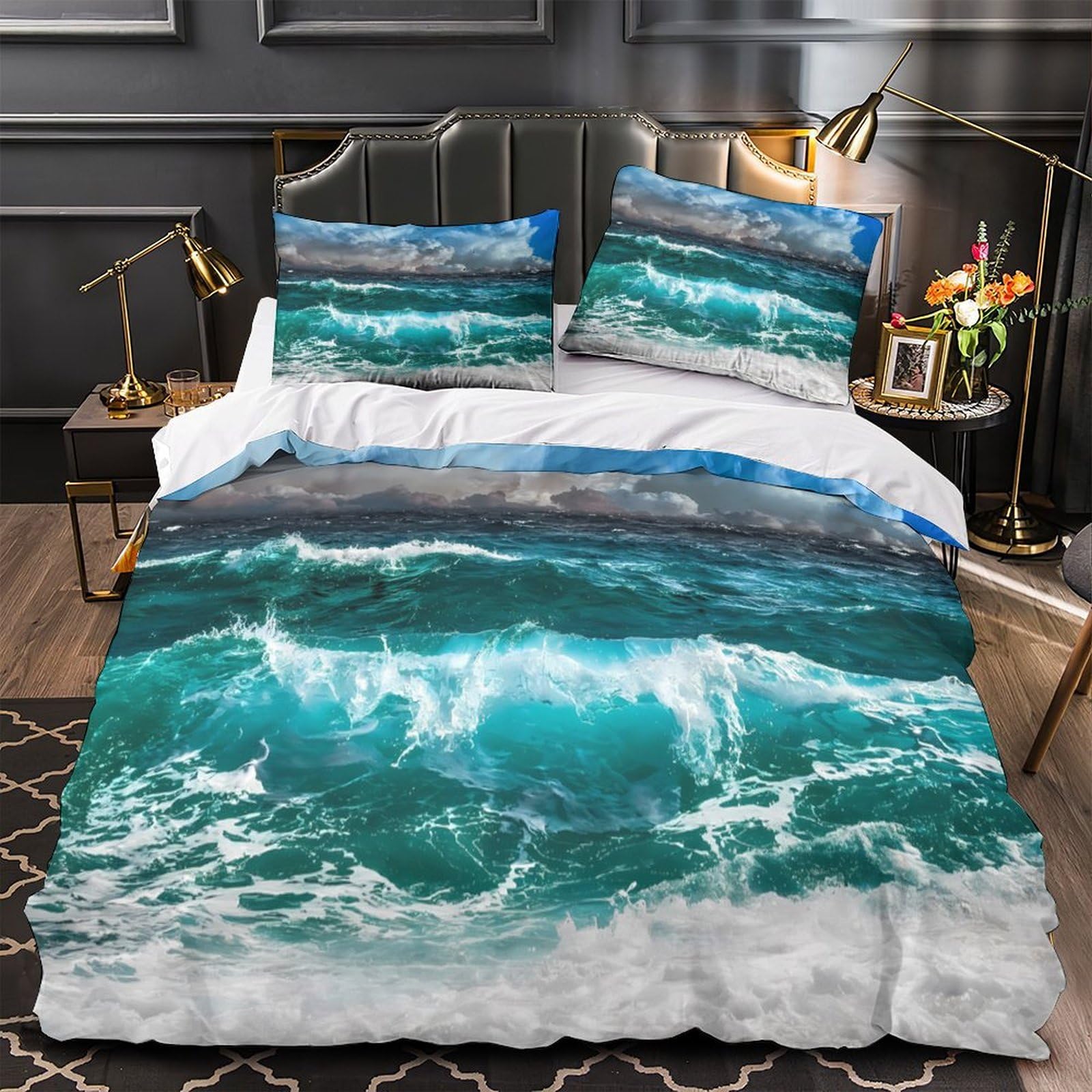 Mer déchaînée parure de lit océan 3D pour une chambre d'ado évasive