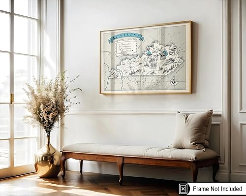 Miniatura 3 de Poster Master Impresión retro vintage de mapa de Kentucky, arte de mapa del estado de Kentucky, regalo para profesores, estudiantes, amantes de los