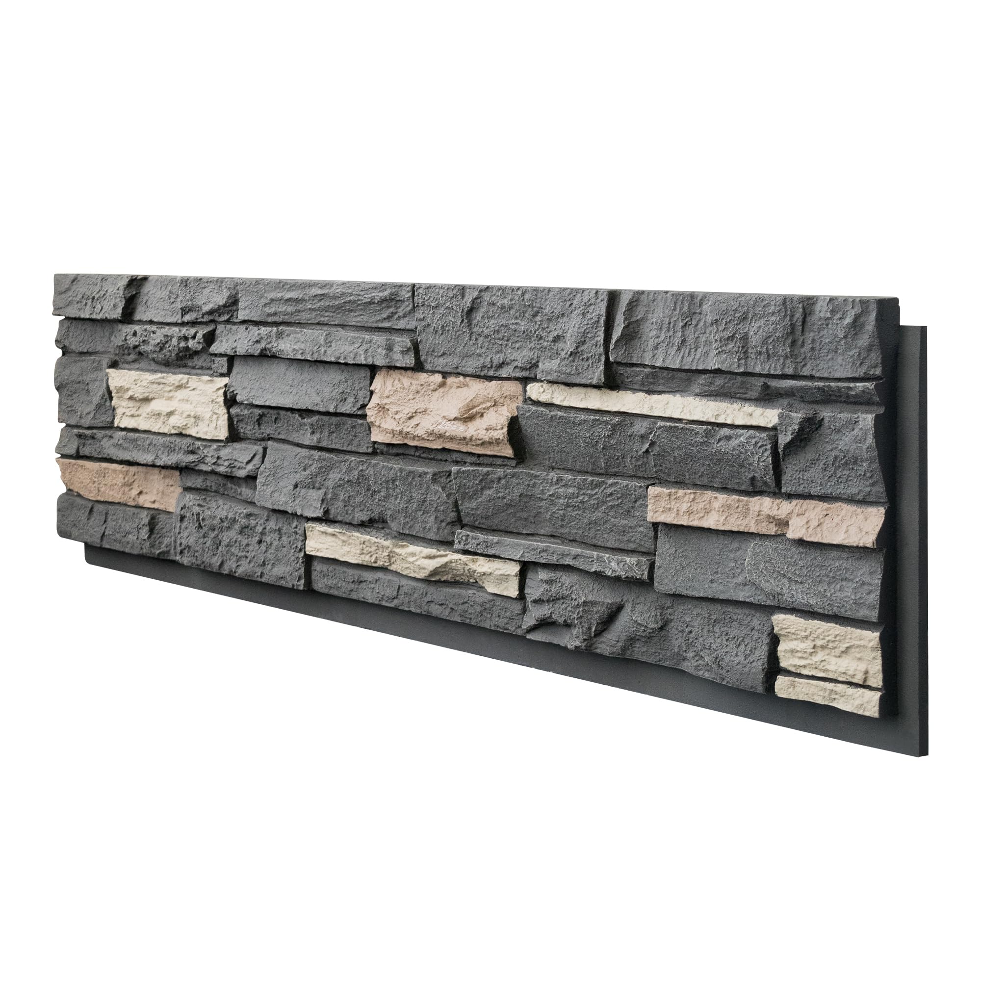 ROOMTEC 1-Pack Faux Stone Wall Covering Panels for Interior and Exterior Decor, PU Stone Veneer Exterior, Exterior Siding Panels for DIY Home