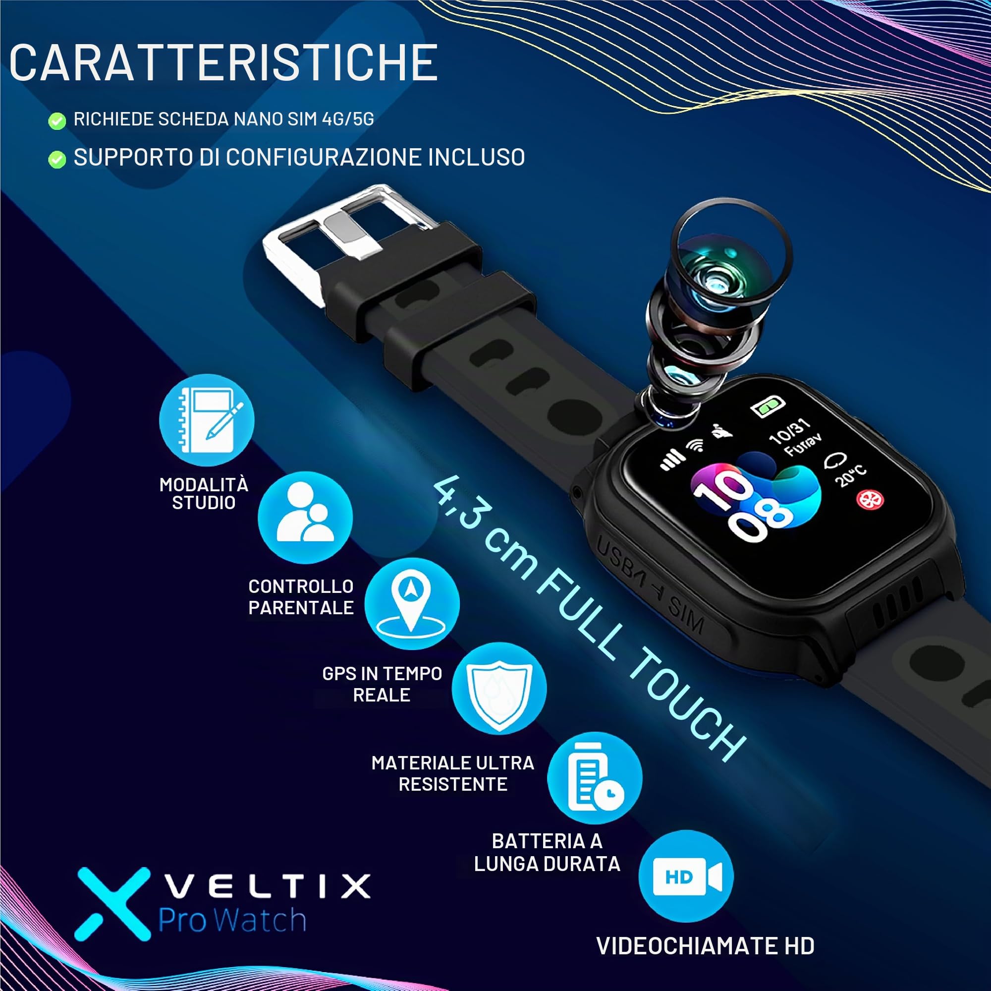 VELTIX Nuovo Orologio Intelligente X Pro 2 Cinturini Gratuiti Smartwatch Per Con GPS E Chiamate Bambina Per, Bambini Bambini, 4G