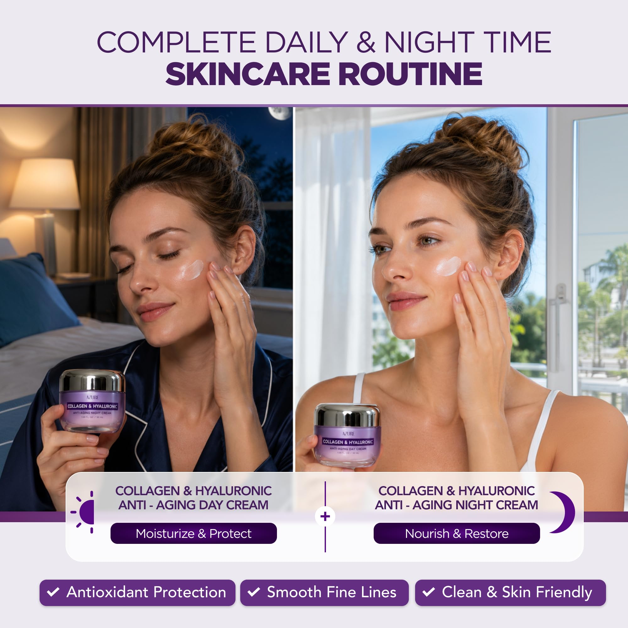 Amazon.com: Collagen & Hyaluronic Acid Face Moisturizer, Hydrating