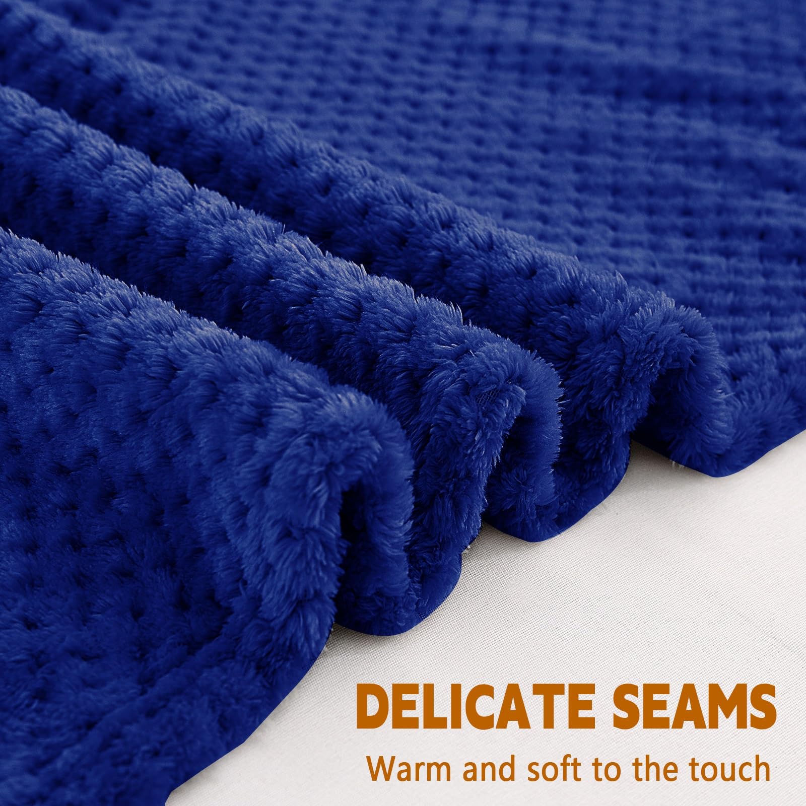 Kuscheldecke Fleecedecke 160 x 160 cm Decke Super Soft 300 G/M² Flanell Decke Couchdecke Warme Überwurfdecke Sofadecke Flanell Polar Fleecedecke für Home & Office, Dunkelblau