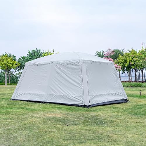 Miniatura 2 de Tienda de campaña familiar para 4 a 6 personas, diseño de sala de estar con techo de malla, tela Oxford impermeable 150D, lluvia completa, fácil