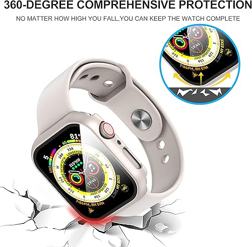 Miniatura 6 de Paquete de 2 protectores de pantalla para Apple Watch de 45 mm, para iWatch Series 987654Series SESE 2 de 45 mm, funda protectora de vidrio templado