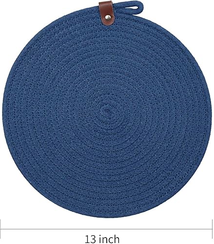 Miniatura 4 de AHHFSMEI Juego de 4 manteles individuales redondos de 13 pulgadas, mezcla de algodón natural, tejidos a mano, trenzados a mano, de ratán trenzado,