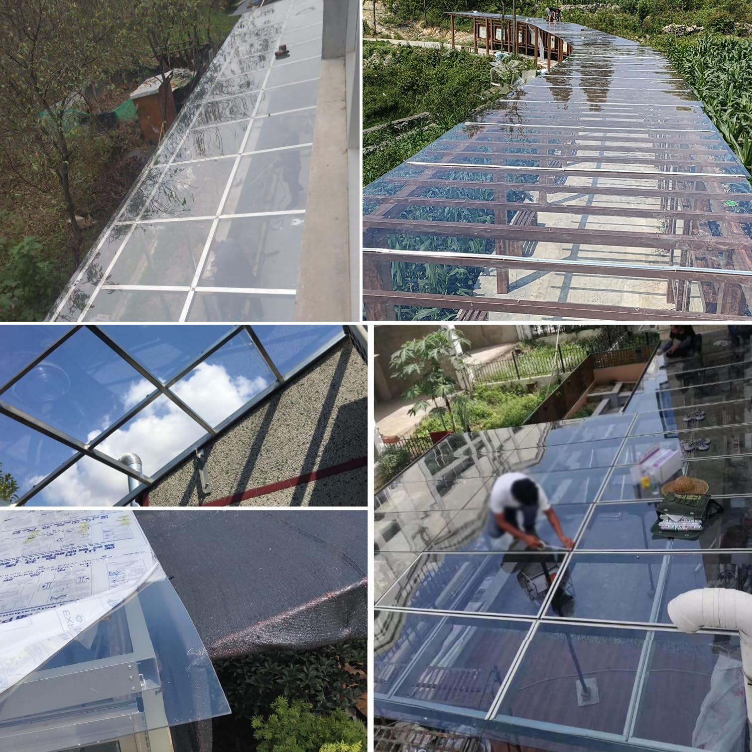 Transparente Polycarbonat-Dachplatte,1mm Dicke Klare Acryl-Kunststoffplatte,Gewächshausplatte,Wetterfest Stegplatten Ersatzplatten für Außenbereich Garten Terrassen Balkon (1m x 2m)