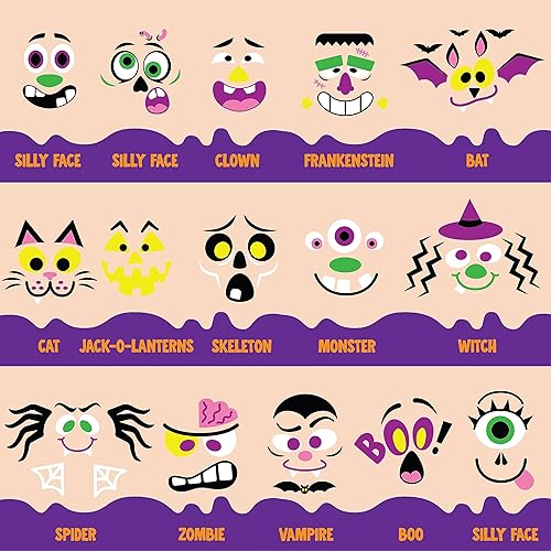 Miniatura 2 de JOYIN 15 paquetes de calcomanías de espuma para decoración de calabazas en 15 diseños, suministros de fiesta de Halloween, regalos de fiesta de