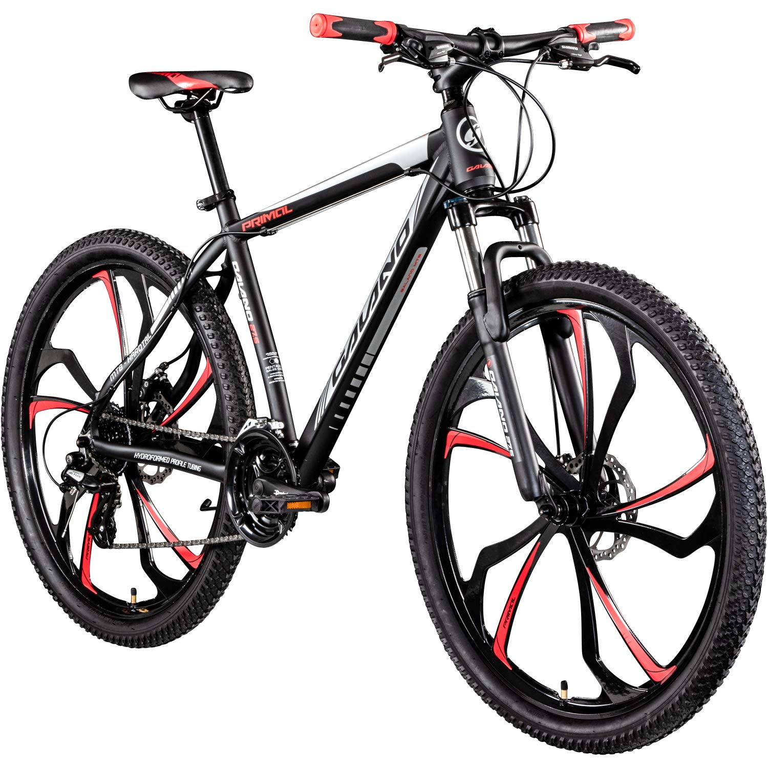 galano primal 650b mountainbike Mountain Bike for Youth and Adults from 65 in, Hardtail Bike, 27.5 Inch, with Sprung Front Fork, 24 Gears (Black/Red, 48 cm) Sports & Outdoors Style:Ebike Only Surf Fishing Gear Rentals collection:bosch-ebike-spares 7075 Aluminum GRIPS Rossignol
