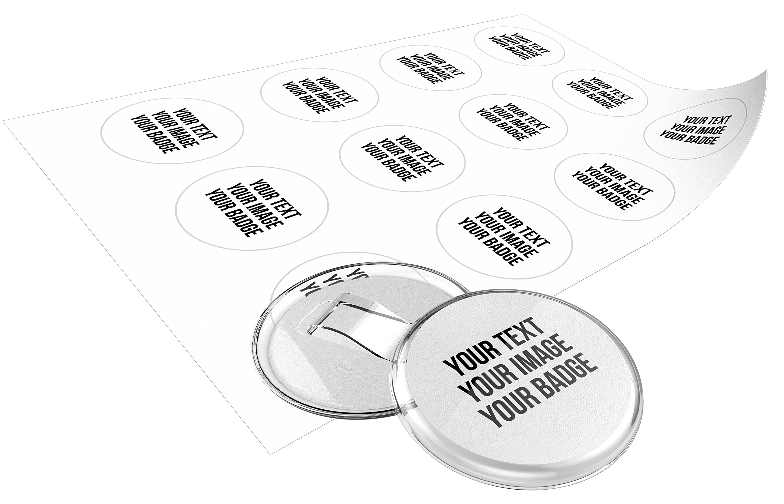 Instant Button Badges Kit 56mm with Clip (Pack of 10) Make Your Own