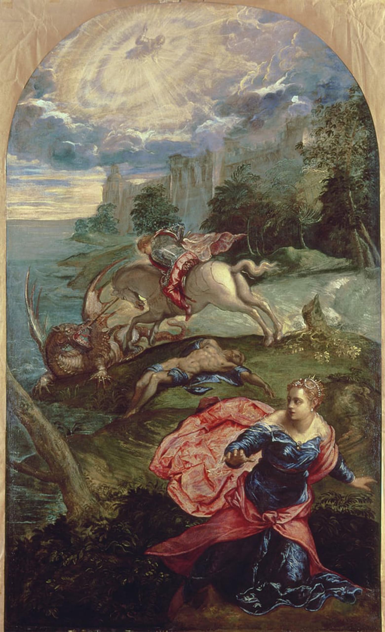 POSTERIIk Famous Print Pop Art Wall Art Graffiti St.george and the Dragon by Jacopo Robusti Tintoretto Art Prints for Home Decor 60x90cm