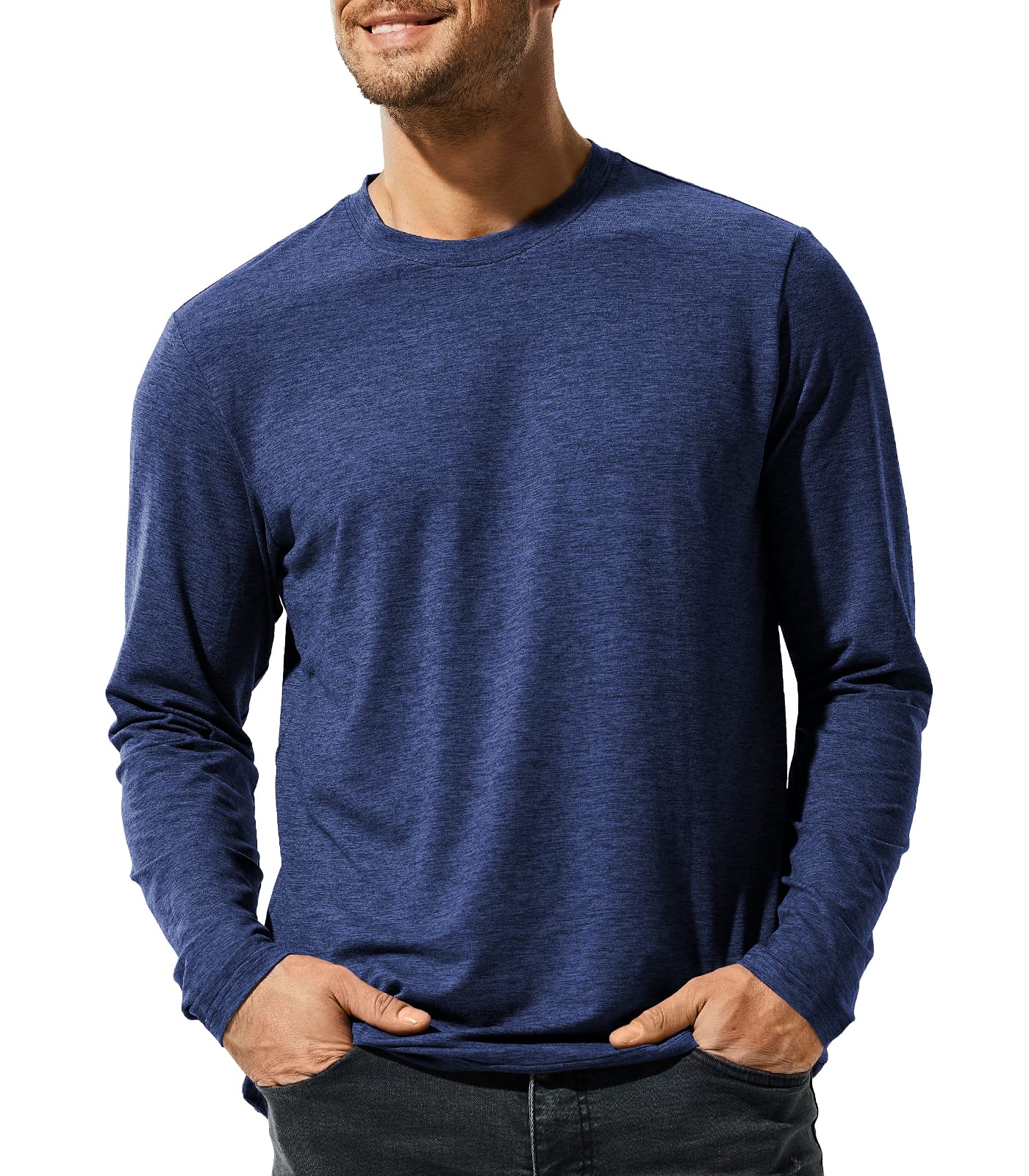 MIER X-Sofort Men's Long Sleeve T-Shirts Lightweight Super Soft Athletic Crew Neck Tees for Running Lounging Casual Workout
