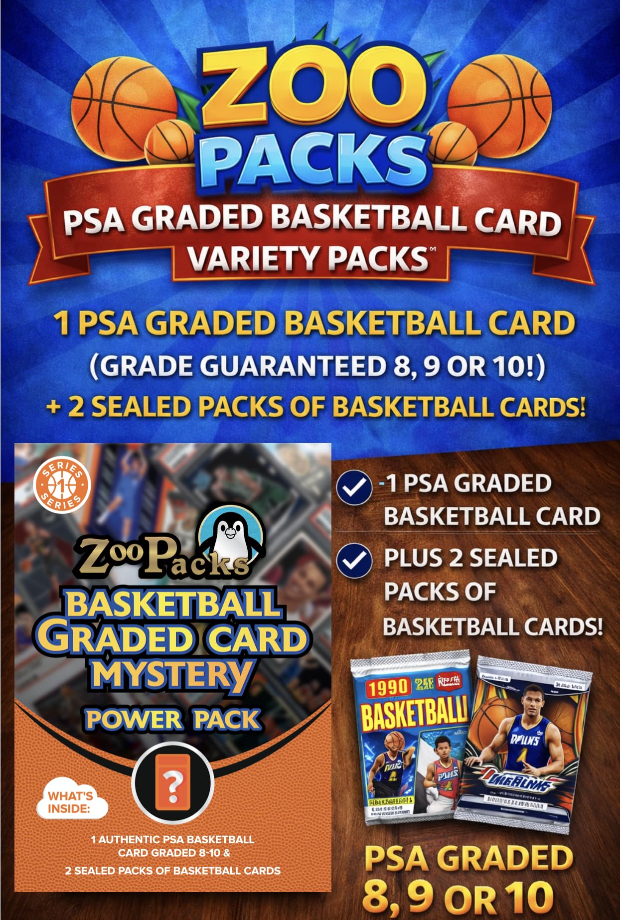 Amazon.com: Zoo Packs NBA Basketball PSA Graded Card Mystery Power Pack